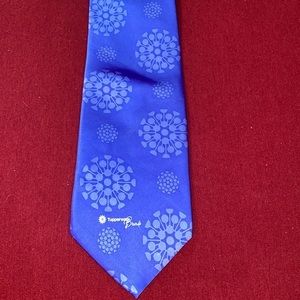 Rare Tupperware blue silk neck tie‎ Corona Virus motif